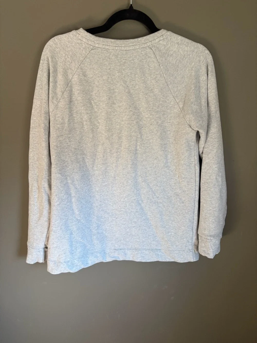 LOFT Light Gray Crewneck Sweatshirt with Rhinestone Accents